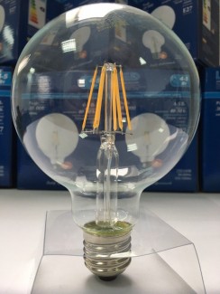Фото3 SLL E27-G90-6W - LED лампа филамент, 6W, тип G95, цоколь E27, круглая шарообразная