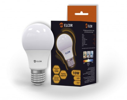Фото1 Лампа LED А60 10Вт Е27 4200K ELCOR