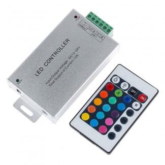 Фото1 LT-CTR64 - RGB контроллер, 3 канала, 12-24V, 24A, белый ИК-пульт 24 кнопки