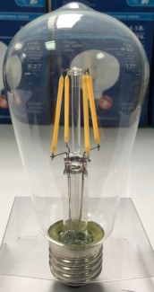 Фото4 SLL E27-ST58-4W - LED лампа филамент, 4W, тип ST58, цоколь E27, вытянутая лампа Эдисона