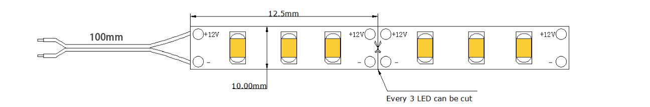 Схема модулей LED-ленты KS122835240cw10mm 